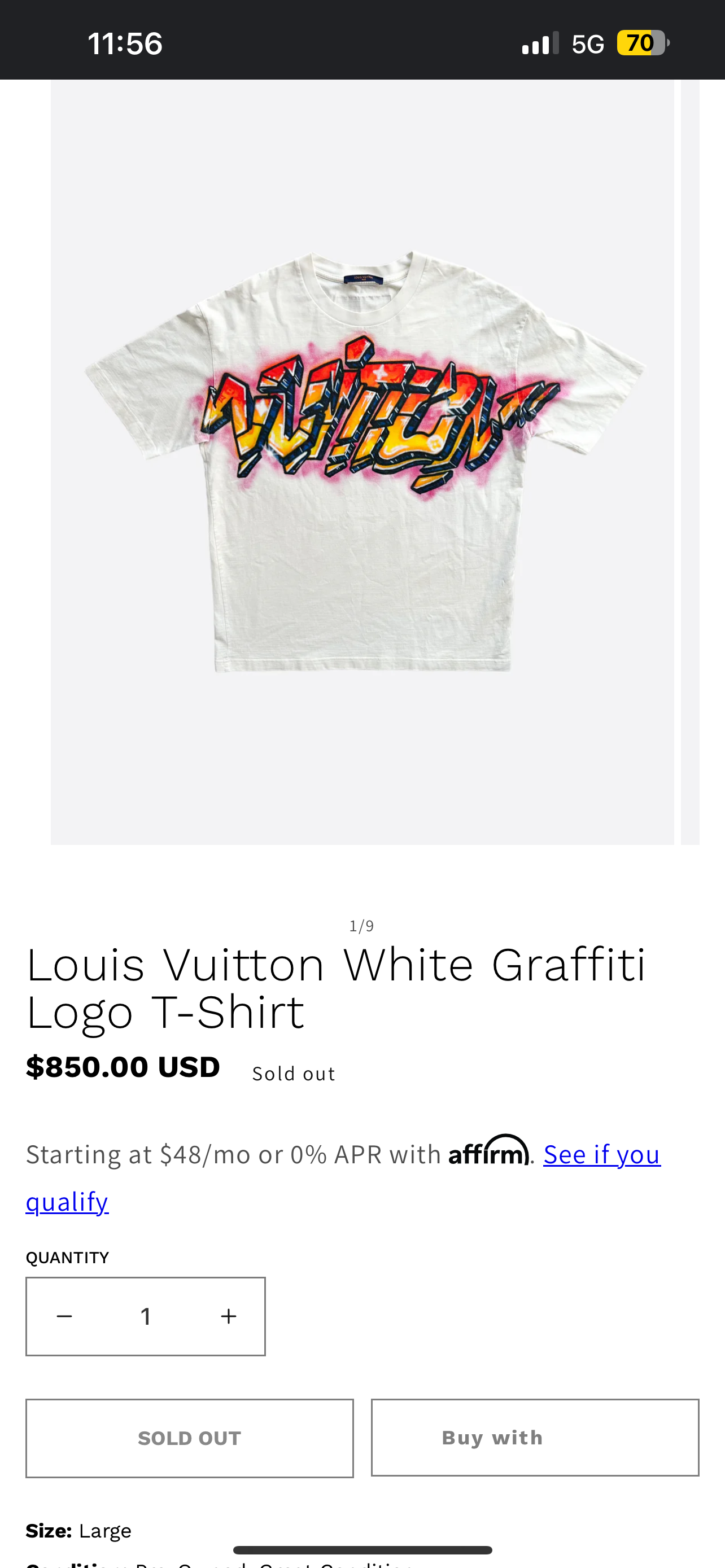 2022 Louis Vuitton “Graffiti” Tee - XL