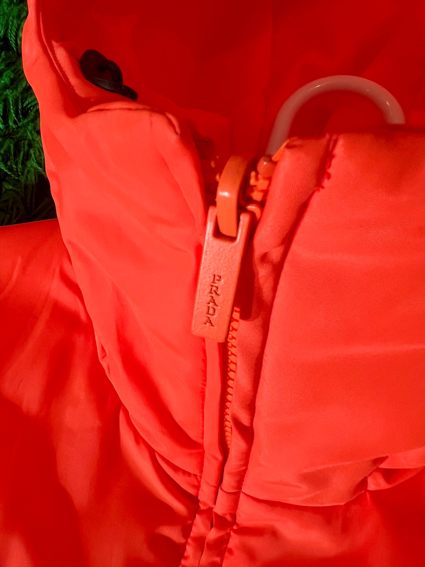 2018 “Fluorescent Tangerine” Prada x Linea Rossa Nylon Puffer - S