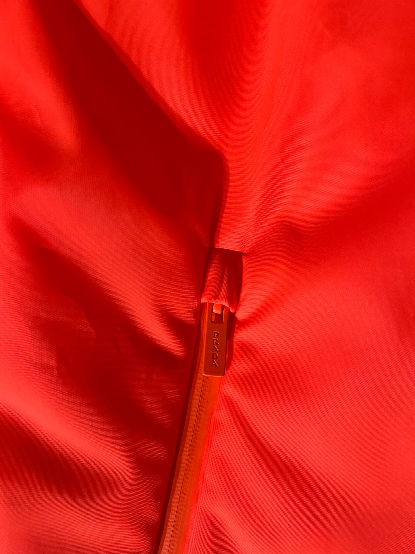2018 “Fluorescent Tangerine” Prada x Linea Rossa Nylon Puffer - S