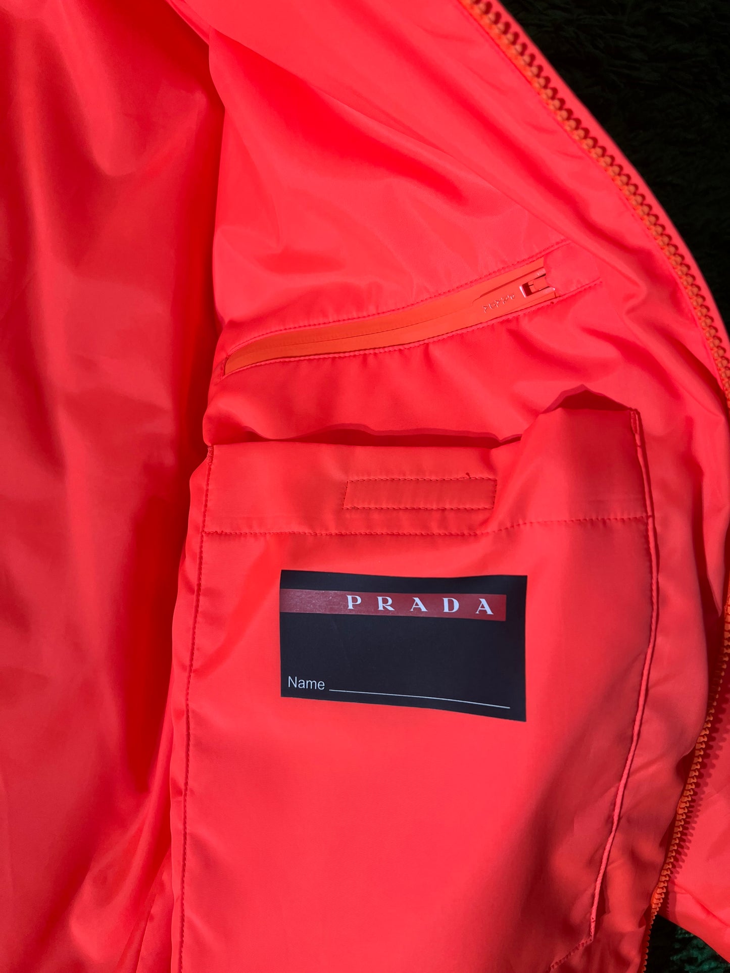 2018 “Fluorescent Tangerine” Prada x Linea Rossa Nylon Puffer - S