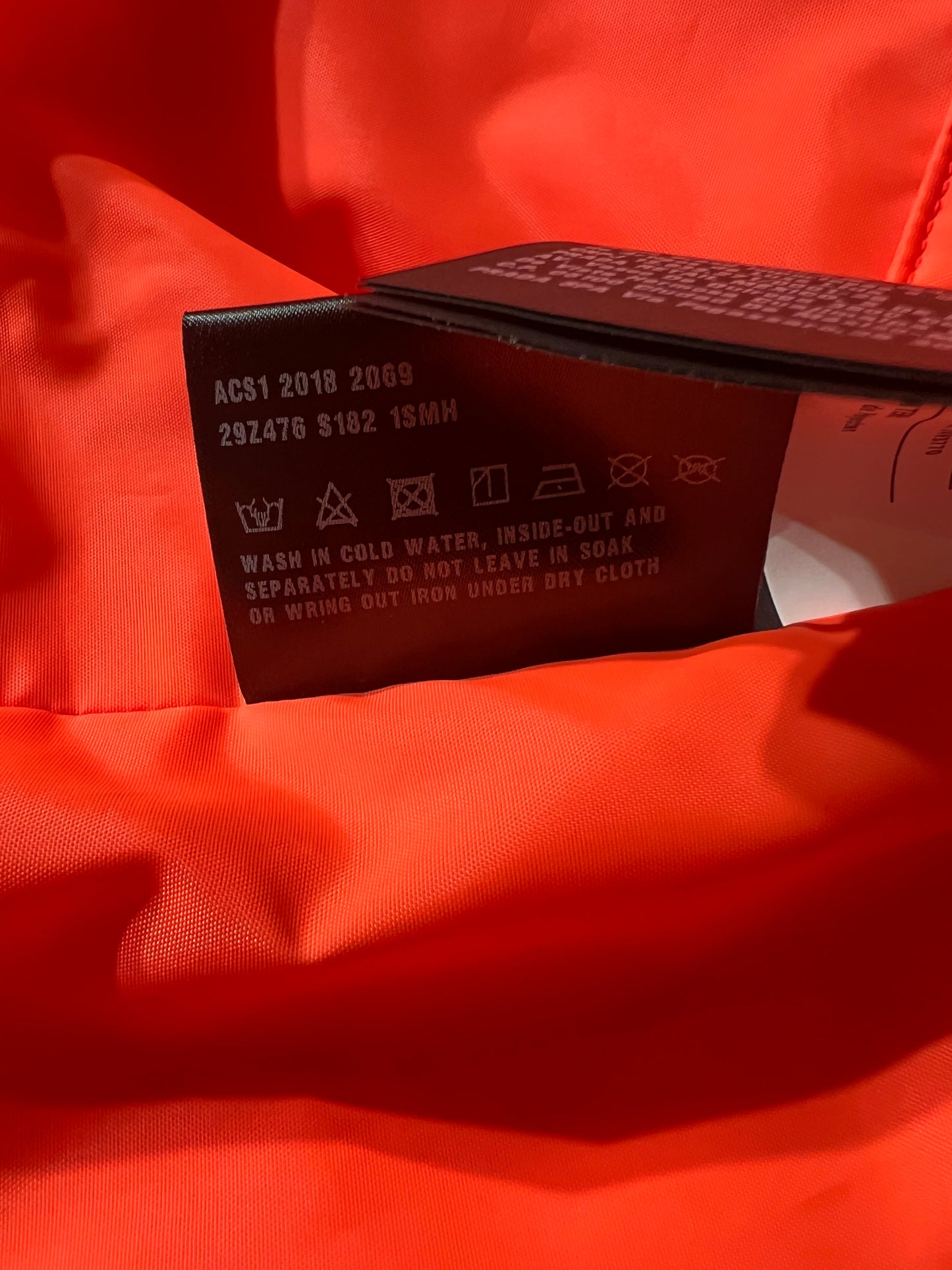 2018 “Fluorescent Tangerine” Prada x Linea Rossa Nylon Puffer - S