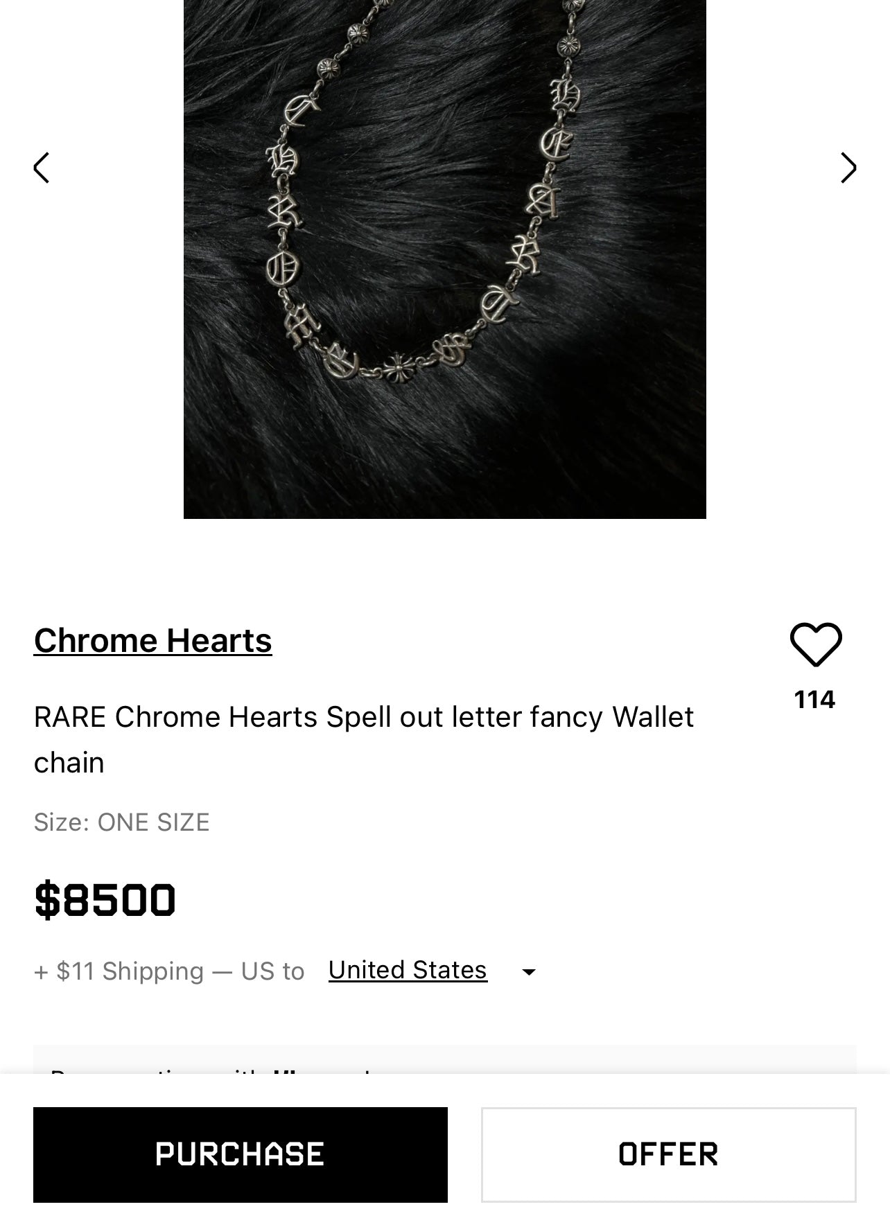 Chrome Hearts “Spell Out” Wallet Chain .925 Silver