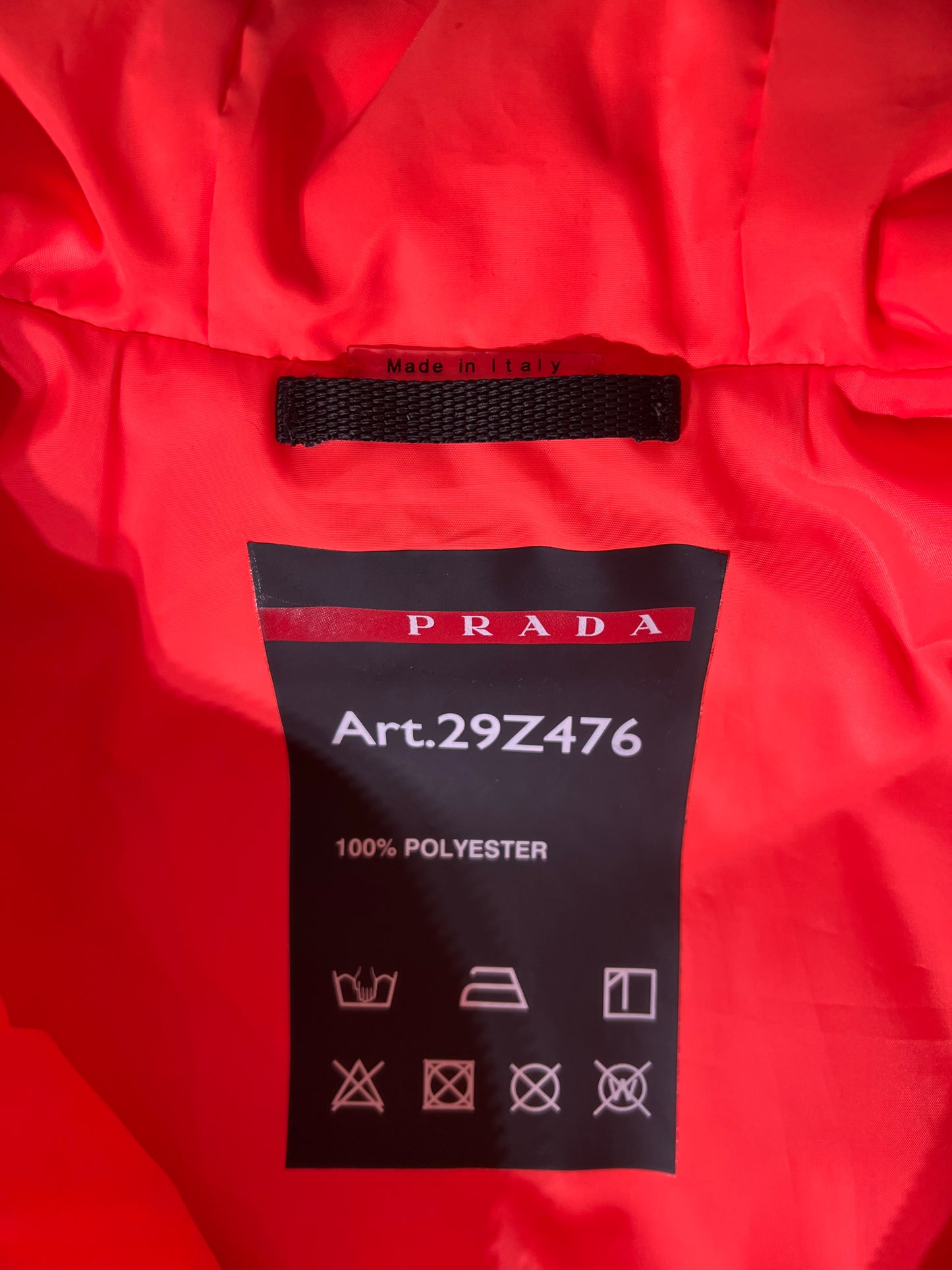 2018 “Fluorescent Tangerine” Prada x Linea Rossa Nylon Puffer - S