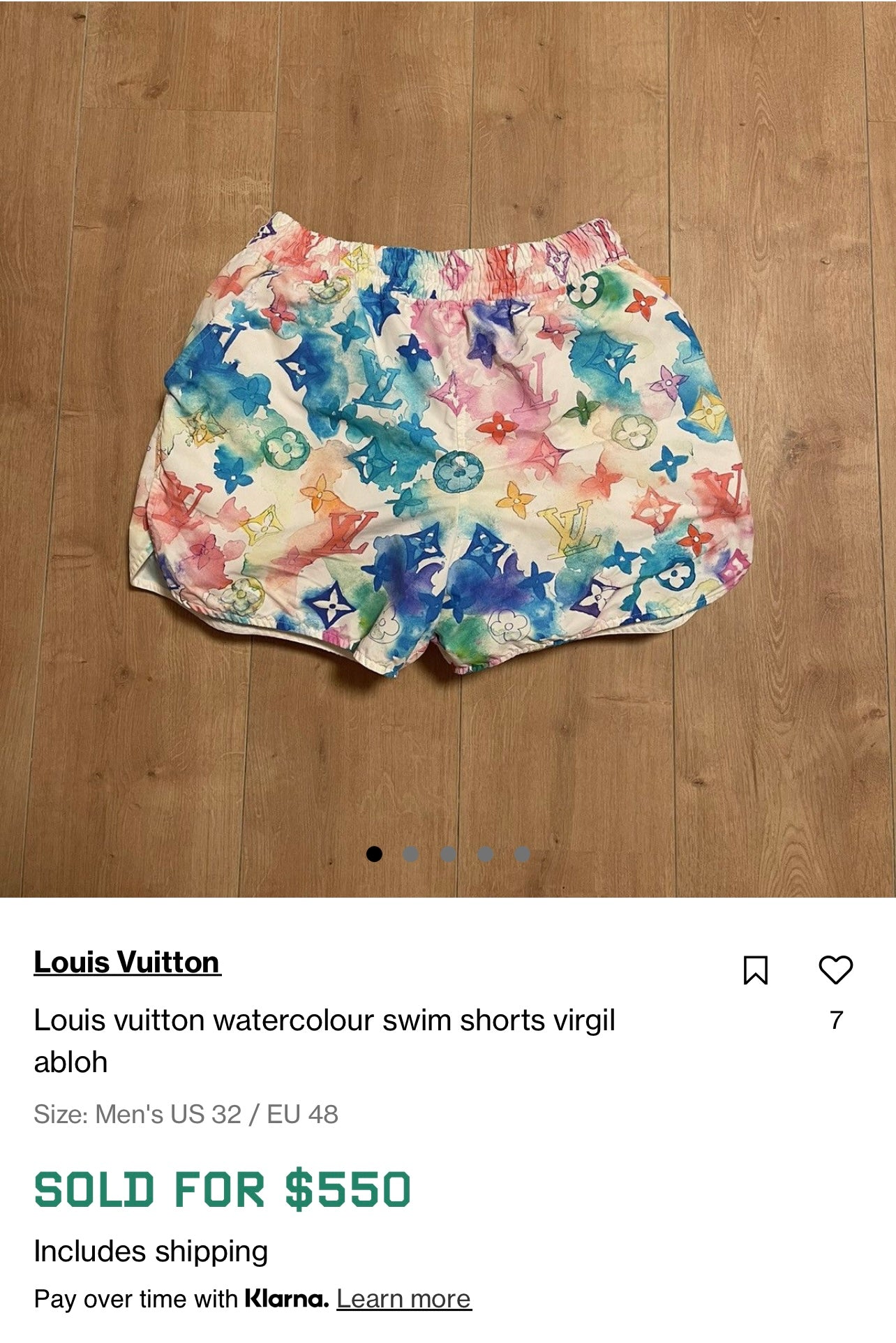 Louis Vuitton Watercolor Swim Trunks - XL