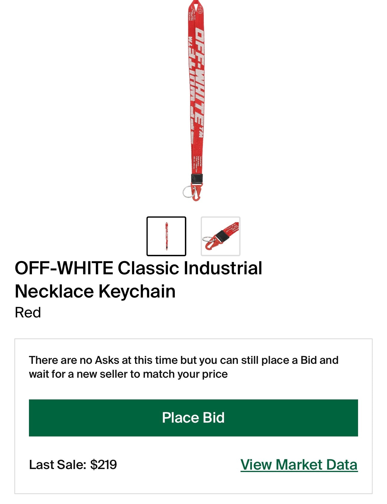 OFF-WHITE 2.0 Industrial Necklace/Keychain - Used